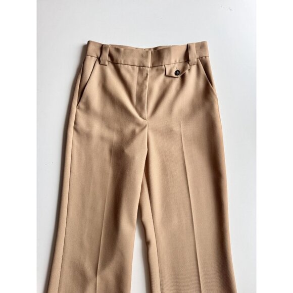 JUDITH & CHARLES Tan 100% Wool Tailored Basketweave Trouser Pants, Size 0 - Picture 6 of 15